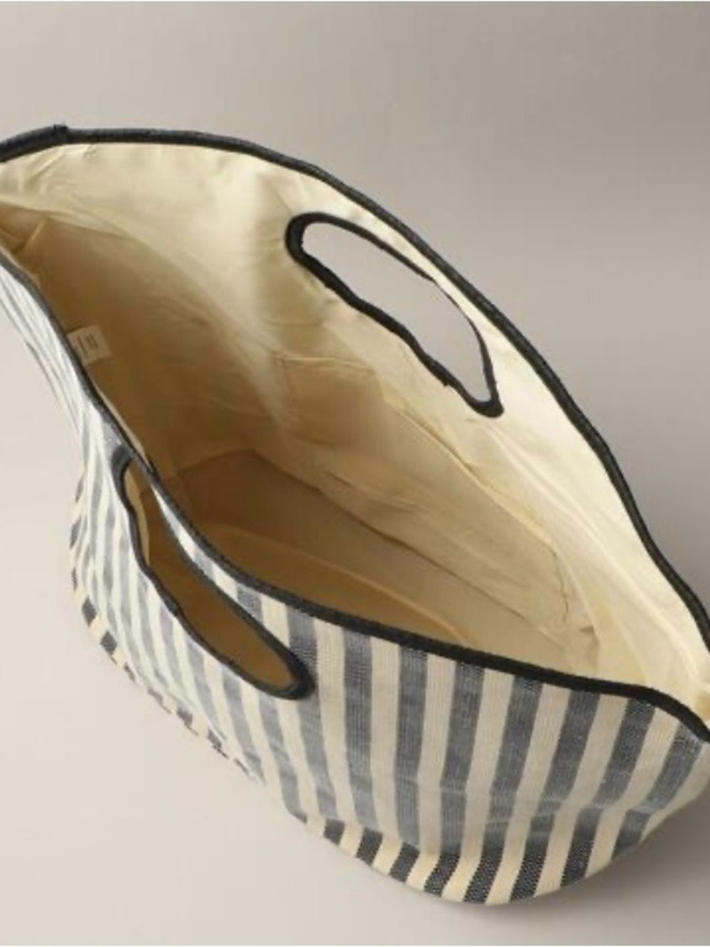 2 Striped Pink & Cream Tote Bags - Picture 4 of 9